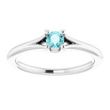 14K White Blue Zircon Youth Solitaire Ring-71984:612:P-ST-WBC