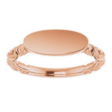 14K Rose 13x5.5 mm Oval Signet Ring-51803:103:P-ST-WBC