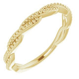 14K Yellow Stackable Twisted Beaded Ring      -51807:102:P-ST-WBC