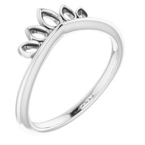 Sterling Silver Marquise-Shaped Crown Ring  -51806:105:P-ST-WBC