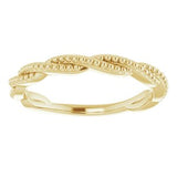 14K Yellow Stackable Twisted Beaded Ring      -51807:102:P-ST-WBC