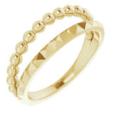 14K Yellow Beaded & Geometric Stacked Ring   -51786:102:P-ST-WBC