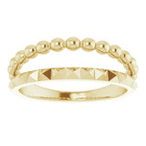 14K Yellow Beaded & Geometric Stacked Ring   -51786:102:P-ST-WBC