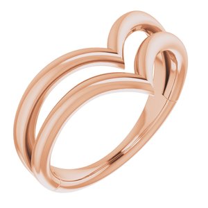 14K Rose Double V Ring  -51814:103:P-ST-WBC