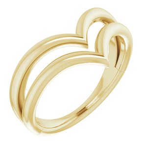 14K Yellow Double V Ring -51814:102:P-ST-WBC