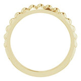 14K Yellow Beaded & Geometric Stacked Ring   -51786:102:P-ST-WBC