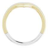 14K White & Yellow Double V Ring   -51814:104:P-ST-WBC