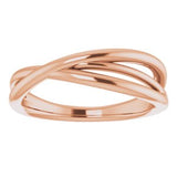 14K Rose Criss-Cross Ring-51813:103:P-ST-WBC