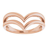 14K Rose Double V Ring  -51814:103:P-ST-WBC