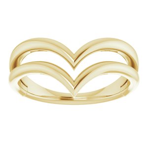 14K Yellow Double V Ring -51814:102:P-ST-WBC