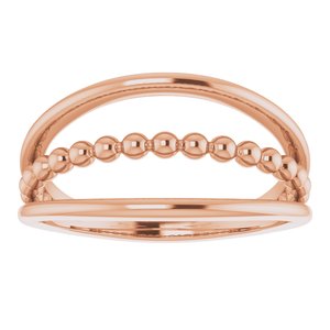 14K Rose Negative Space Beaded Ring   -51818:103:P-ST-WBC