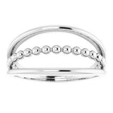 Sterling Silver Negative Space Beaded Ring   -51818:107:P-ST-WBC