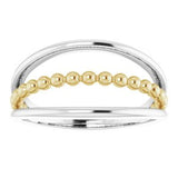 14K White & Yellow Negative Space Beaded Ring   -51818:104:P-ST-WBC