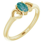 14K Yellow Chatham¬Æ Lab-Created Alexandrite Youth Heart Ring  -71987:623:P-ST-WBC