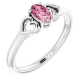 Sterling Silver 5x3 mm Oval Tourmaline Youth Heart Ring-71987:677:P-ST-WBC