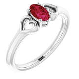 Platinum Chatham¬Æ Lab-Created Ruby Youth Heart Ring      -71987:657:P-ST-WBC