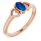 14K Rose Chatham¬Æ Lab-Created Blue Sapphire Youth Heart Ring    -71987:644:P-ST-WBC