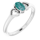 Sterling Silver 5x3 mm Oval Imitation Alexandrite Youth Heart Ring-71987:685:P-ST-WBC