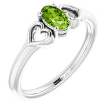 Platinum 5x3 mm Oval Peridot Youth Heart Ring-71987:658:P-ST-WBC