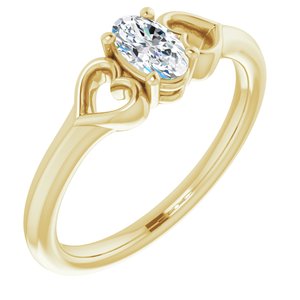 14K Yellow 5x3 mm Oval Diamond Youth Heart Ring-71987:620:P-ST-WBC