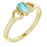 14K Yellow 5x3 mm Oval Zircon Youth Heart Ring-71987:631:P-ST-WBC