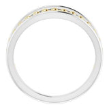 14K White & Yellow Negative Space Beaded Ring   -51818:104:P-ST-WBC