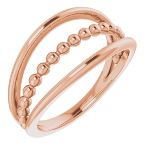 14K Rose Negative Space Beaded Ring   -51818:103:P-ST-WBC