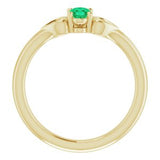 14K Yellow 5x3 mm Oval Emerald Youth Heart Ring-71987:621:P-ST-WBC