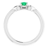 Platinum Chatham¬Æ Lab-Created Emerald Youth Heart Ring  -71987:654:P-ST-WBC