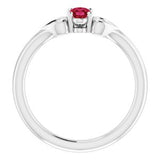 Platinum 5x3 mm Oval Ruby Youth Heart Ring-71987:656:P-ST-WBC