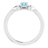 Sterling Silver 5x3 mm Oval Aquamarine Youth Heart Ring-71987:666:P-ST-WBC