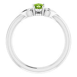 Sterling Silver 5x3 mm Oval Peridot Youth Heart Ring-71987:674:P-ST-WBC