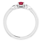 Sterling Silver 5x3 mm Oval Ruby Youth Heart Ring-71987:672:P-ST-WBC