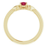 14K Yellow 5x3 mm Oval Ruby Youth Heart Ring-71987:624:P-ST-WBC