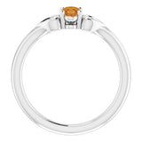Sterling Silver 5x3 mm Oval Imitation Citrine Youth Heart Ring-71987:690:P-ST-WBC