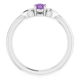 Sterling Silver 5x3 mm Oval Amethyst Youth Heart Ring-71987:665:P-ST-WBC