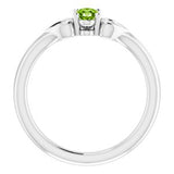 Sterling Silver 5x3 mm Oval Imitation Peridot Youth Heart Ring-71987:687:P-ST-WBC