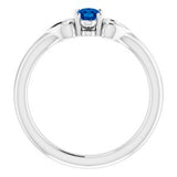 Platinum 5x3 mm Oval Blue Sapphire Youth Heart Ring-71987:659:P-ST-WBC