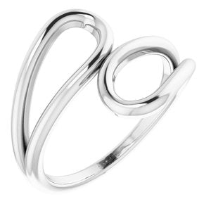 Sterling Silver Loop Bypass Ring-51812:105:P-ST-WBC