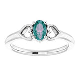 Platinum Chatham¬Æ Lab-Created Alexandrite Youth Heart Ring  -71987:655:P-ST-WBC