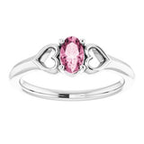 Platinum 5x3 mm Oval Tourmaline Youth Heart Ring-71987:661:P-ST-WBC