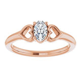 14K Rose 5x3 mm Oval Diamond Youth Heart Ring-71987:636:P-ST-WBC