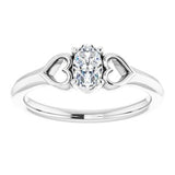 Sterling Silver 5x3 mm Oval Diamond Youth Heart Ring-71987:668:P-ST-WBC