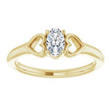 14K Yellow 5x3 mm Oval Diamond Youth Heart Ring-71987:620:P-ST-WBC