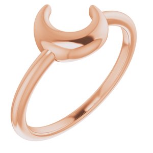 14K Rose Crescent Moon Ring -51820:103:P-ST-WBC