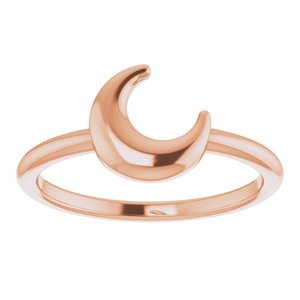 14K Rose Crescent Moon Ring -51820:103:P-ST-WBC