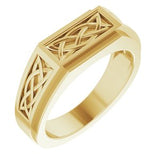 14K Yellow Celtic-Inspired Ring-9847:102:P-ST-WBC