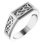 14K White Celtic-Inspired Ring-9847:101:P-ST-WBC
