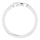 14K White Crescent Moon Ring -51820:101:P-ST-WBC