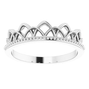 14K White Stackable Crown Ring   -51816:101:P-ST-WBC